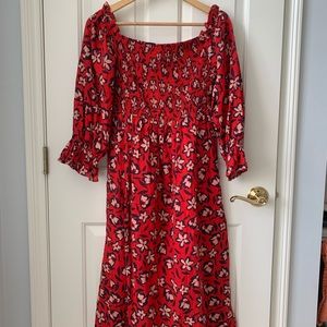 Who What Wear Red off-shoulder dress